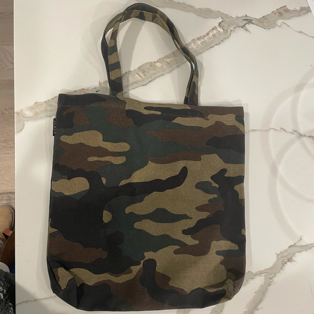 J Crew camo canvas shoulder tote or laptop bag